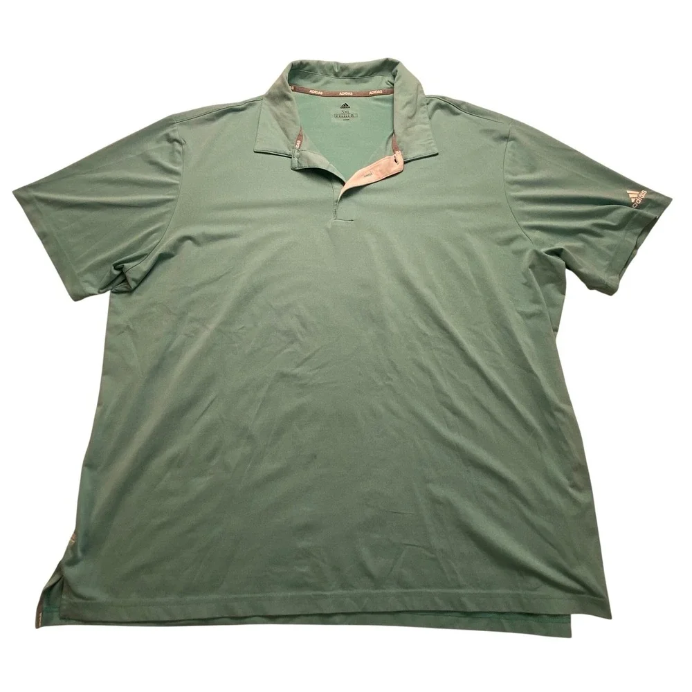 Adidas Mens 3XL Polo Shirt Teal Green Short Sleeve Golf Athletic Performance‎